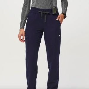 Figs Zamora High Waisted Jogger Scrub Pants - XS Petite / Navy